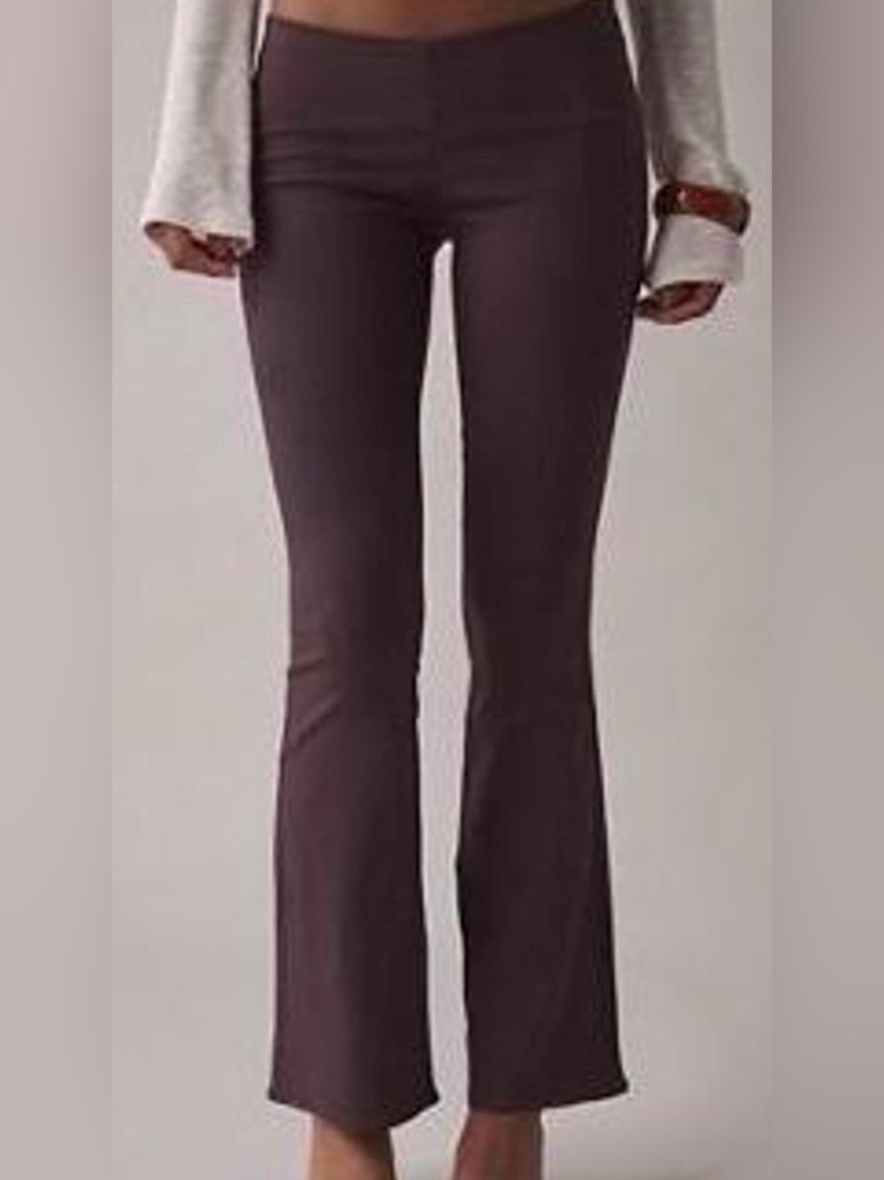 Kimchi Blue Slim Boot-Cut Pants in Dark Brown